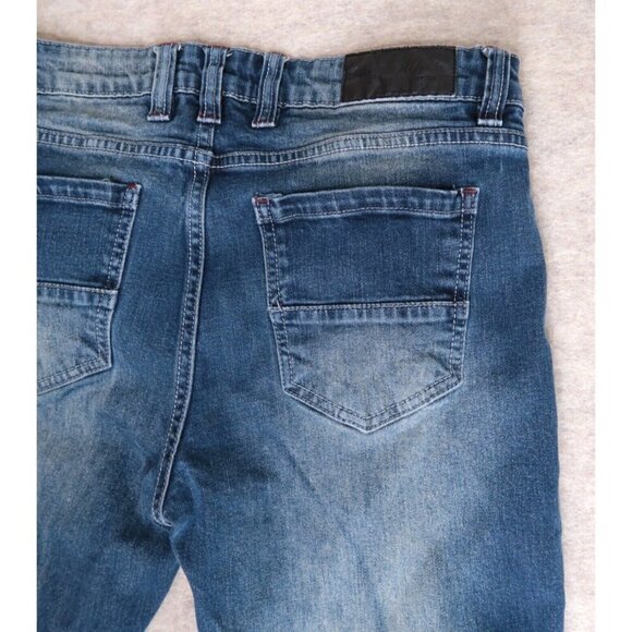 Stylo Skinny Jeans Distressed Dark Washed Blue Denim Stretch Men's Actual 32x29 - Picture 8 of 13